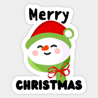 Merry Christmas - Cute Funny Snowman Sticker